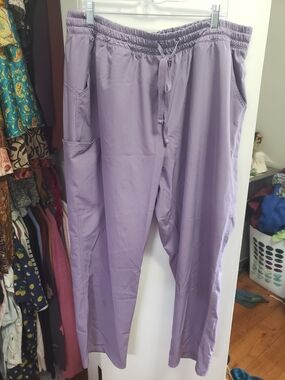 Hanes Comfort Fit Lavender Scrubs Straight Leg Pants 2X
